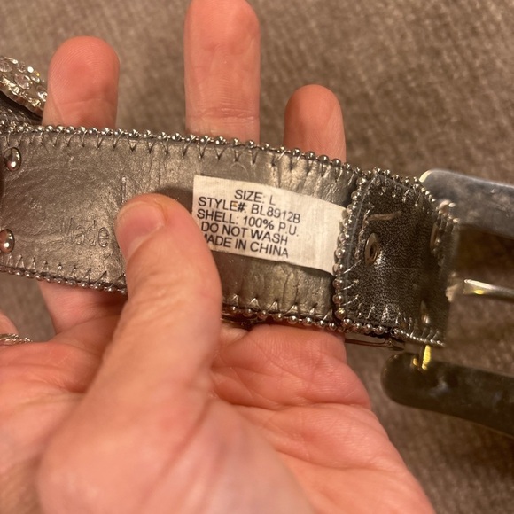Silver Rhinestone Embellished Belt - Picture 5 of 6